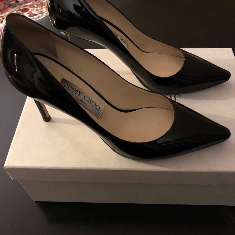 Jimmy Choo Romy 85 Black Patent Pump - Picture 3 of 7